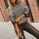Wind Bows Short-Sleeved Knitted Shirt Lady