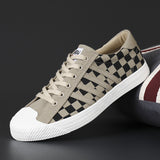 Men's Shoes 2025 Autumn Men's Canvas Shoes Korean Trend Chessboard Shoes Autumn Comfortable Casual Shoes Men's