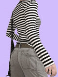 Vintage Striped Long Sleeve Tee-Outfit