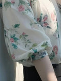 Collar White Floral Spun Shirt Female Senior Design Sense Unique To Beautiful Shirt
