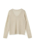 vintage cut out knitted sweater with loose fit and V