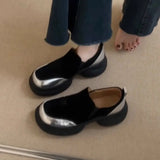 Pine Cream Sole Thick Soles Of High-Le-Footed Shoes Women 2025 Spring Frosted Skin Pedal Round Head Simple Small Leather