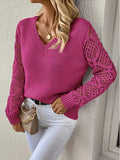 Hollow Knitted Jersey Sweater Hot Loose Leisure Long-Sleeved