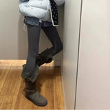 New Winter Plus Velvet Warm Shoes Long-Boel Cotton Boots Fur One Gray High-Crash Fur Snow Boots Women's