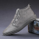 Walk Men's Shoes High-Top Shoes Men's Autumn Pedal Casual Board Shoes Retro Wave Shoes Leather