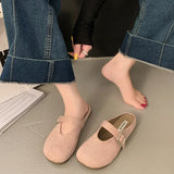 Jane's First Half Slippers Women Wear Half-Dragging 2025 Color Soft Flat Soles Pedaling Muller Shoes