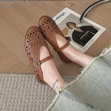New French Hollow Ballet Shoes Flats With A Shallow Mouth Mary Jane Shoes Women's Niche Design Single