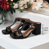 Cold Slippers Women Summer New Simple Fashion Large-Size Side Empty Coarse And Slippers