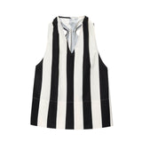 French Vintage V-Neck Sling Slings Women's Summer New Lazy Sleeveless Striped