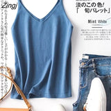 Womens Sleeveless Clothing V-neck Knitted Solid Stretchy Elegant Loose Basic Tops Korean Style Female Soft Casual