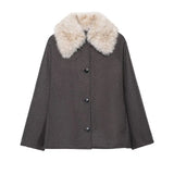 New Fashion Temperament Woman Made Fur Effect Necking Jacket