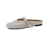 Bottom French Bag Head Half Slippers Wear Women's Shoes In The Summer Of 2025 New Mesh Breathable Soft Base Cool