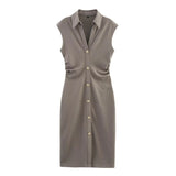 Women's 2025 Spring New Fashion Beaded Shirt Dress