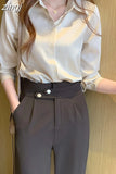 Elegant and Youth Woman Blouses Fashion Woman Blouse 2023 Clothing Female Satin Beautiful Women's Blouses In Promotions