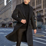 2023 New British Men's Long Trench Coat Woolen Coat Wish Men's Woolen Coat-Outfit
