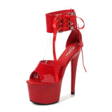 Zingj Patent Leather Sandals Special High Heels Heel Sexy 17CM Waterproof Platform Hate Day Superb High Sandals Female