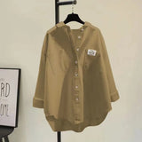New Shirt Women Long Sleeve Simple Korean Version Of The Loose Fashion Double Pocket Outside The Shirt Shirt