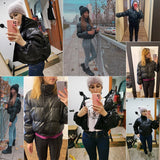 Parkas Women Coat Short Down Jackets For Women Female PU Leather Bomber Jacket Elegant Doudoune Femme Veste Manteau