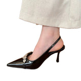 2025 New Sharp Tip Fine Heeled Korean Version Of High Heel Temperament Thin French Fashion Water Drill Head With Women's