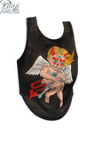 Women's Summer Vest Top Y2k Sexy Sleeveless Graphic Print Crop Tops Camisole Gothic Black T-shirt With Open Shoulders Tank