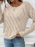 And Winter New Women's Sweater Loose Hollow Knitted Knitted Round Collar Collar