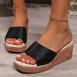 Head Print Thick-Bottomed Pine Cake Pedaled Roman Shoes Women 2025 Summer New Large-Size Wearing Cold