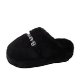 Head Half Slippers Women Wear 2025 New Autumn And Winter Home Thick Bottom Net Red Senior Sense Hair Hair