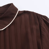 New Fashion Simple Belt Folding Long-Sleeved Fan Flute
