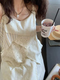 Industry!Weaving Splicing Splicing Design Niche Thin Gentle Comfortable Sling Dress / Sling