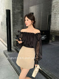Xixi 13 Line 2025 Autumn White Standard Commuter Thin High-Waist Temperament PU Short Leather Skirt Women