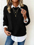 Sheintemu Autumn And Winter Long-Sleeved Round-Neck Casual Burst