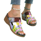Summer New Large-Size Lady Slope And National Wind Sandals Light And Comfortable Women's Cool