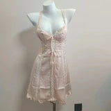 Pajamas Women Spring And Autumn Pure Breeze Summer Ice Silk Thin Small Breast With Chest Pads With Aja Syringe Aja Crotum