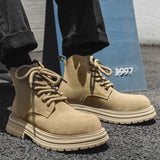 Zingj Martens Couples Fall 2024 Short Boots Fashion Ready Large Yellow Boots British Style Work Boots