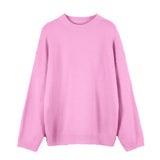 Soft-Gried Gray Sweater Woman 2025 Autumn And Winter Loose Thick Sheep Velvet Collar Knitted