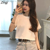 Sleeve T-shirts Women Rainbow Colors Stripped Fashion Summer Student Sweet Girls Clothes Leisure Breathable Ins