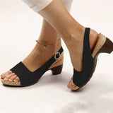 Women's Large Code 2025 Summer New Fish Mouth Clip Beach High Heel Buckle Buckle Women's