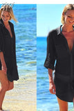 2023Summer Casual Women Tops Solid Loose Beach Blouse Thin Lady Clothes with Pocket Sunscreen Shirt Cardigan Women