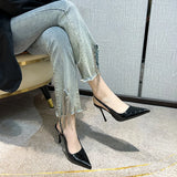 Spring And Summer New Fine Heel High-Heeled Shoes Spiked Snake-Snake Single Shoes In The Hollow Head