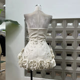 Exquisite Three-Dimensional Handmade Flower Brao Skirt Waist French Party Senior Heavy Industry Dress Princess