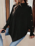 New Autumn And Winter High-Collar Button Decoration Bat Shirt Sworn