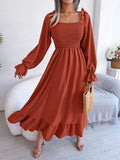 Shooting 2025 Spring And Summer Leisure Side Horn Sleeves Big Swing Lotus Leaf Side Dress Women's