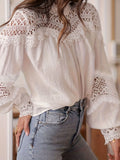 Hot Sale Of New Hook And Flower Hoodie Women's Sexy Hollow Horn Sleeve Lace Shirt