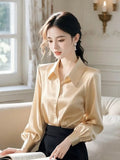 Luxury High-End Champagne Color Color Color At-Alcoat Dress Female Spring French Polo Collar Acetic Acid-Singing Noodles Professional