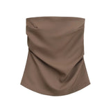 Winter Women's Wear With Chest Pleated Solid Color Jacket Top Women's