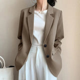 Zingj Small Suit Jacket Female Tide Ins Autumn New Korean Version Students Loose Retro Chic Show Thin Casual