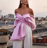 Women's Explosive Bows A Word Shoulder Party Dress +