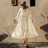 Summer New High-End French Resort Style Design Embroidery Loose V-Neck Solid Color Niche Sunscreen Shirt