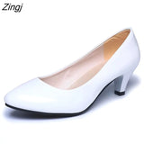 leather Low Heels Shoes Women Professional Shoes Ladies Shallow Mouth Work Shoes Elegant Ladies Office