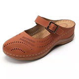 Cool Slippers Women's Summer Leisure New Retro Hollow Belt Buckle Slippers Slope And Head Women's